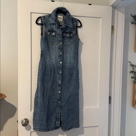 Zara | Dresses | Zara Denim Maxi Dress | Poshmark